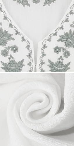 R.Vivimos Womens V Neck Bell Sleeve Vintage Floral Embroidered High Low Long Dresses thumbnail 7