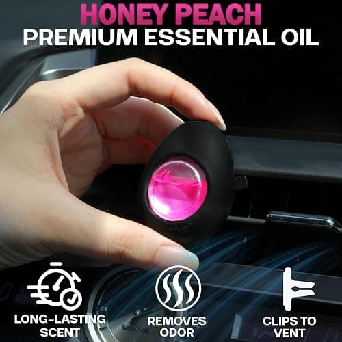 Air Jungles Car Air Freshener Vent Clip 3 Count, Honey Peach Scent, 4 ml Each, Long-Lasting Car Odor Eliminator, Easy Clip-On Design, Up to 90 Days Freshness for Cars, Trucks, and SUVs thumbnail 7