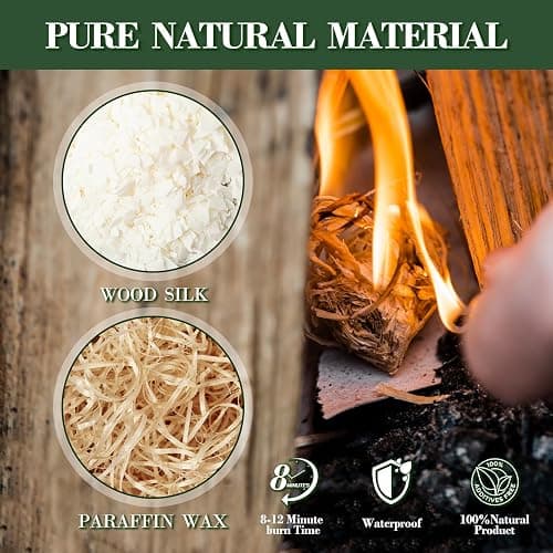 FYSFLYA 150PCS Fire Starter-Natural Fire Starters for Campfires, BBQ, Fireplaces, Barbecues, Chimneys, Fire Starters for Pizza Ovens, Fireplaces, Grills and Other Scenarios, Charcoal Starters thumbnail 4