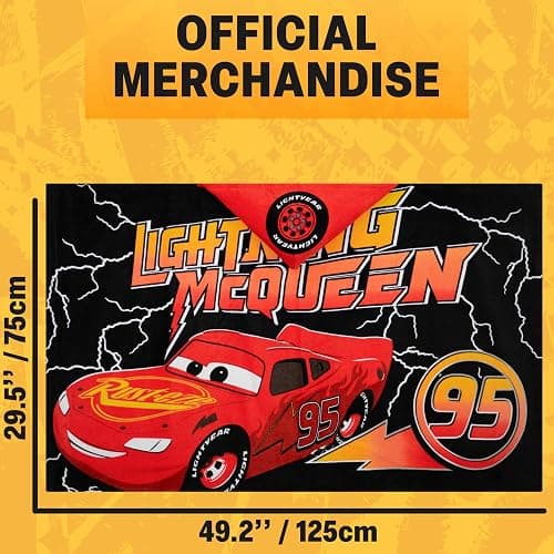 Disney Pixar Cars Bath Towels with Hood for Boys, Ages 2-6, Lightning McQueen Soft and Absorbent Hooded Cotton Beach Towel Wrap, Swimming Pool Poncho, Gifts for Boys (Red/Black Cars) thumbnail 2