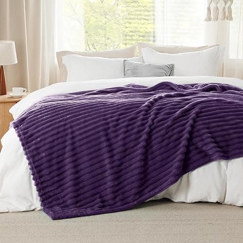 Bedsure GentleSoft Purple Fleece Blanket for Couch - Cozy Soft Blankets for Women, Cute Small Throws for Girls, 90x90 Inches thumbnail 9