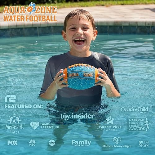 Water Football for Pool & Beach - Best Pool Toys for Kids All Ages - Easy Grip & Soft to Catch Footballs - Fun Outdoor Games Sports Toy - Easter Gifts for Boys 5 6 7 8 9 10 11 12 + Year Old Boy & Girl thumbnail 2
