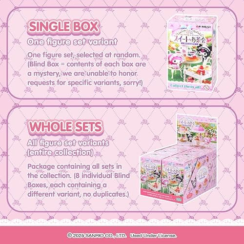 Hamee Re-Ment Hello Kitty and Friends Cute Blind Box Diorama Miniature Figure Set for Birthday Gift, Party Favor, Collectible Figurine (My Melody and Kuromi Sweet Tea Party) – 1 Pc. Mystery Set thumbnail 3