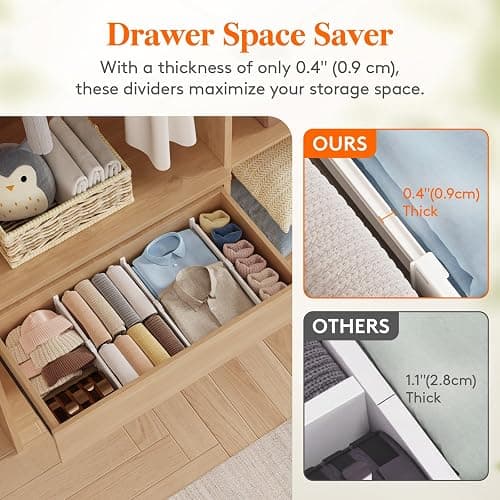 Lifewit 12 Pack 4" High Drawer Dividers, Adjustable Drawer Organizer Clothes thumbnail 9