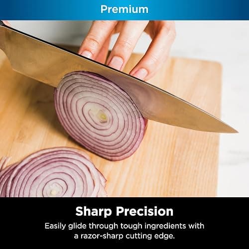 Ninja K32017 Foodi NeverDull Premium Knife System, 17 Piece Knife Block Set with Built-in Sharpener, German Stainless Steel Knives, Black thumbnail 5