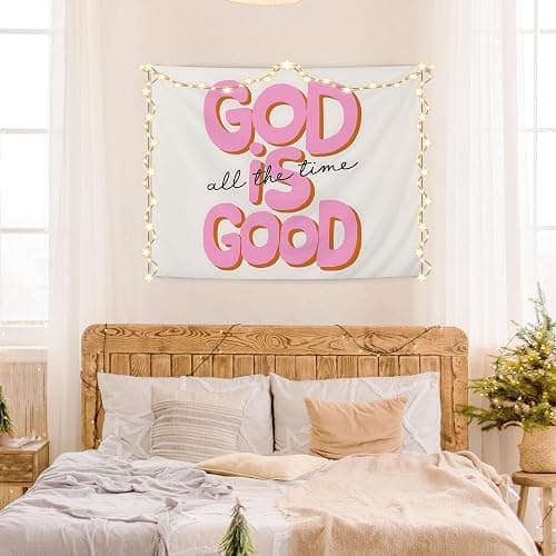 AQYIP God Is Good All the Time Christian Tapestry, Bible Verse Tapestry Decorative, Religious Scripture Wall Tapestries Blanket Decor for Home Office Church Prayer Room, 50x60 Inch thumbnail 7