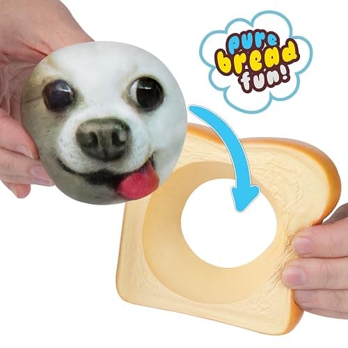 ORB Curiosities Pure Bread Squishy Dog Face - Slow Rising Dog Face and Bread Slice Squishies - Super Soft, Squishy Play and Stress Relief Toys - Fun Kawaii Sensory Fidgets for Kids and Adults thumbnail 2