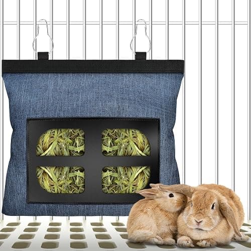 Rabbit Hay Feeder Bag Guinea Pig Hanging Hay Feeding Bag Storage Dispenser for Chinchilla Hamster Bunny Small Animal Pet - Image 1