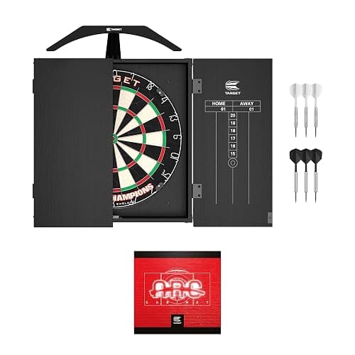Target Darts Arc Dartboard Lighting System Home Cabinet Set - Includes World Champions Dartboard and 2 Sets of Darts, Black thumbnail 5