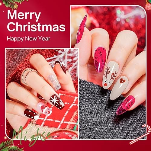 MIZHSE Quick Dry Nail Polish Set, 24 Colors Fall Winter Regular Nail Polish Non Gel, Air Dry Fast Trendy Glitter Bulk Gray Brown Nail Lacquer Oil-based Fingernail Toe Home DIY Gift for Women thumbnail 2