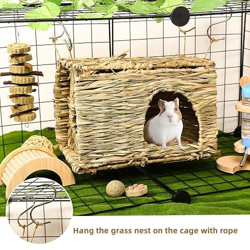 PStarDMoon Bunny Grass House-Hand Made Edible Natural Grass Hideaway Comfortable Playhouse for Rabbits, Guinea Pigs and Small Animals to Play,Sleep and Eat (style4) thumbnail 4