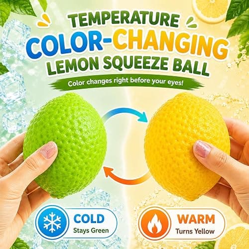 Crunchy Lemon Squishy, Color Changing Crispy Lemon Stress Ball for Anxiety Relief Toy Squeeze Shapeable for Adults thumbnail 5