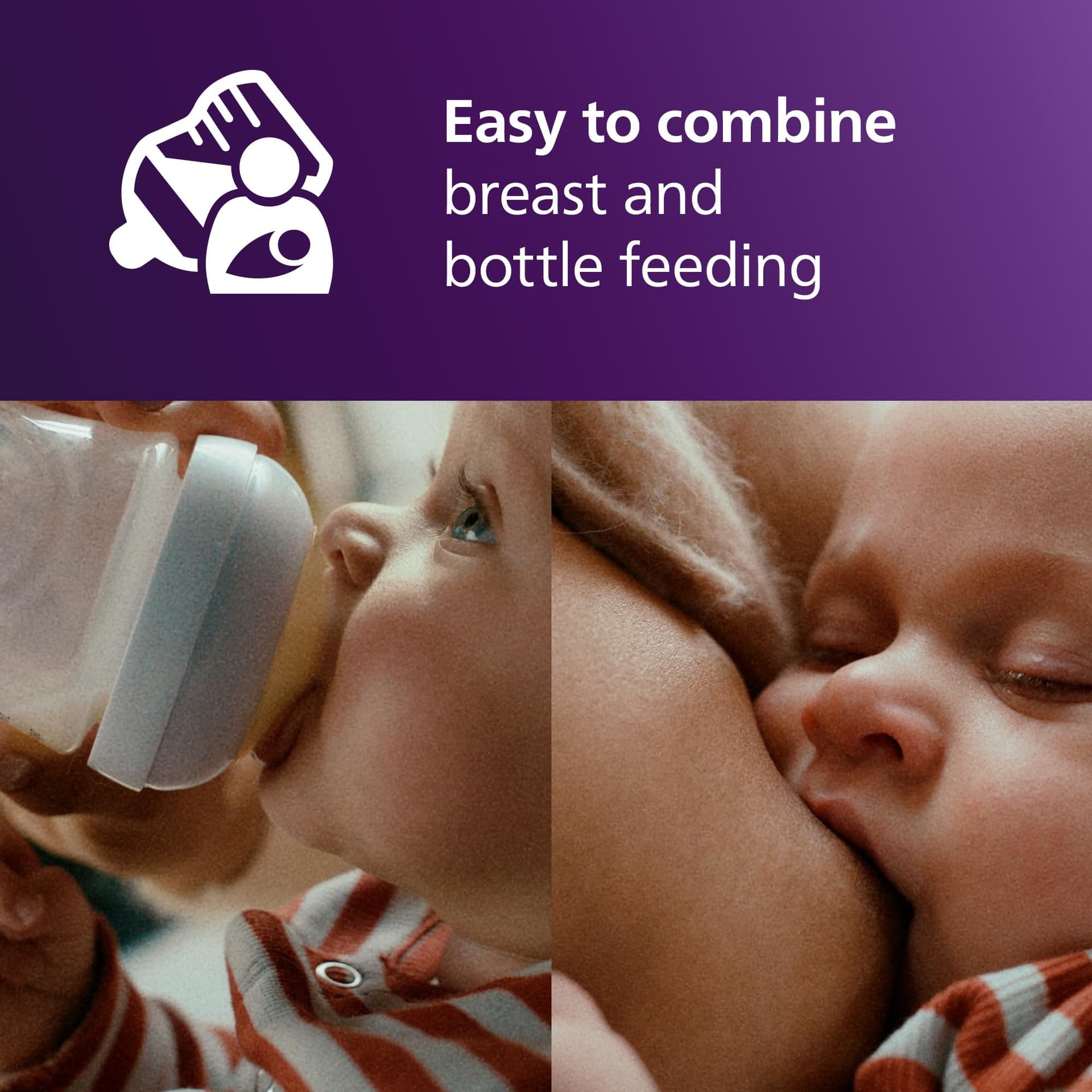 Philips Avent Natural Response Baby Bottles 4oz/125 ml with Slow Flow Teat (Flow 2), 2-Pack, SCY900/02 thumbnail 4
