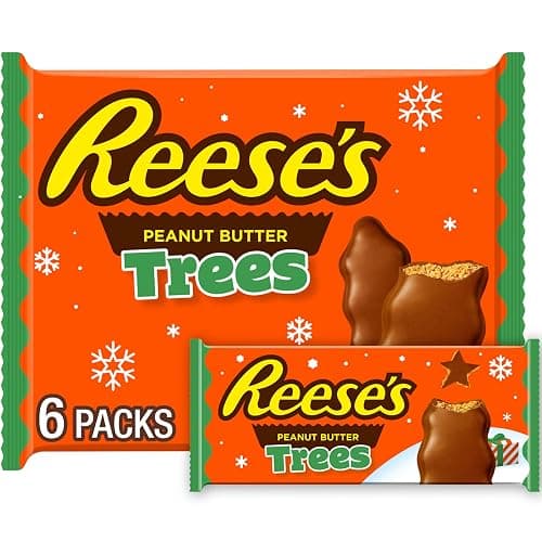 REESE'S Milk Chocolate Peanut Butter Trees, Christmas Candy Packs, 1.2 oz (6 Count) - Image 1