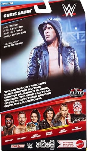 Mattel WWE Elite Action Figure & Accessories, Series #124 Set, 6-inch Collectible Chris Sabin with 25 Articulation Points & Swappable Hands thumbnail 6