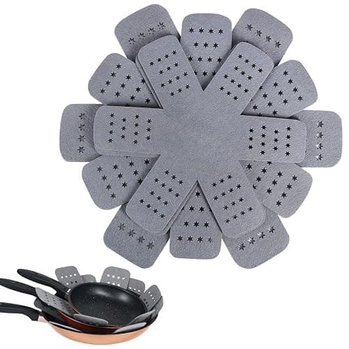 BYKITCHEN Pan and Pot Protectors, Larger & Thicker Pan Protectors with Stars, Set of 6 and 3 Different Sizes, Pot Protectors for Stacking and Protecting Your Cookware - Image 1