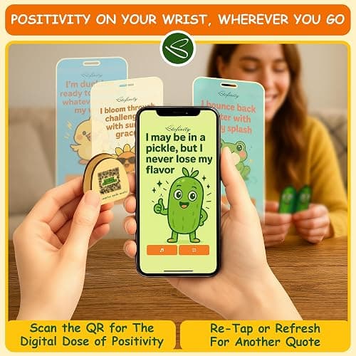 Positive Pickle Jar, 60 Affirmation Cards, Teacher Back to School Gifts | motivational cards, wooden stand, desk decor, inspirational gift for teen girls, friends, coworkers thumbnail 5