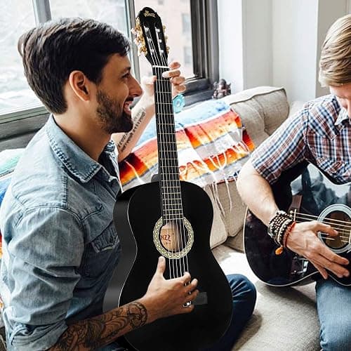 Winzz Konzertgitarre 4/4 Erwachsene, Klassische Gitarre Anfänger Set für Kinder ab 11+ Jahre - Schwarz Glänzend (39 Zoll) thumbnail 7