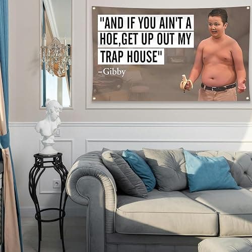 Get Up Out My Trap House Fat Boy Flag 3x5FT Funny Meme Flag for Bedroom Living Room Home Man Cave Dorm College Room Wall Decor thumbnail 5