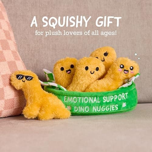 Emotional Support Dino Nuggies by Relatable, Cuddly Stuffed Animals and Dinosaur Toys, Great Gift Ideas for Loved Ones of All Ages, Includes 5 Dinosaur Plushies with Carrying Basket thumbnail 6