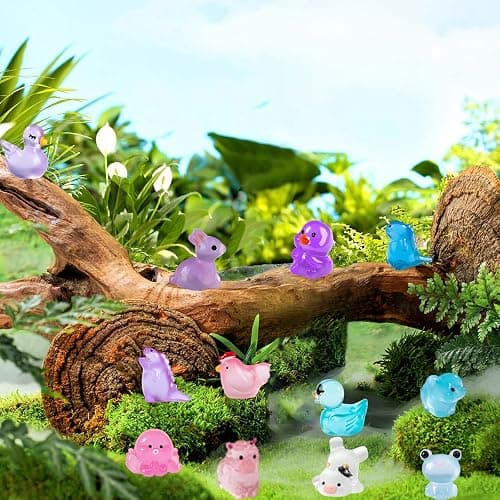 200 Pcs Mini Resin Animals Kit Accessories Variety Pack Glow Animal Figurines Resin Dairy Cow Ducks Figurines Accessories for Variety Pack for Garden Micro Landscape Aquarium Potted Dollhouse Decor thumbnail 2