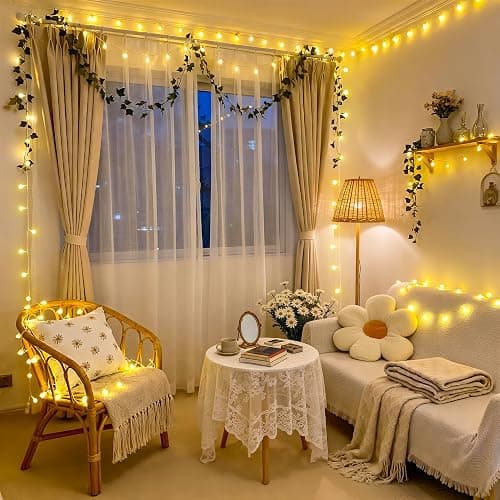 JMEXSUSS 100 LED Connectable Globe String Lights Indoor Bedroom, 33ft Warm White Christmas Lights Plug in with Remote, 8 Modes Hanging Fairy Light Outdoor for Room Classroom Party Valentine Day Decor thumbnail 2