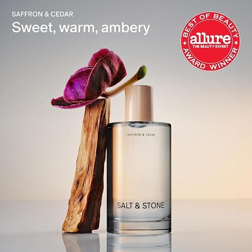 Salt & Stone Hair & Body Mist for Women & Men, Saffron & Cedar 3.4 fl oz | Body & Hair Mist, Sweet & Ambery Scented Body Spray, Gender Neutral Fragrance with Glycerin & Red Algae, Vegan, Paraben-Free thumbnail 3
