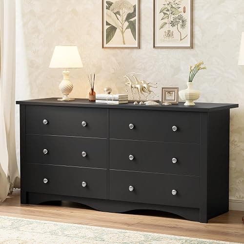 YESHOMY Black Dresser for Bedroom,6 Drawer Dressers, Storage Chest of Drawers for Hallway,Living Room, Entryway thumbnail 5