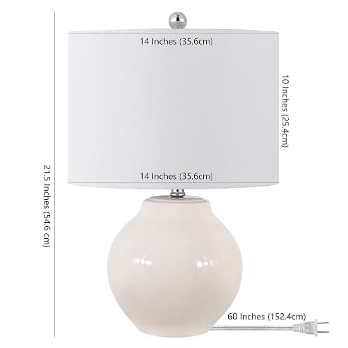 SAFAVIEH Lighting Collection Zaid Modern Ivory Ceramic 22-inch Bedroom Living Room Home Office Desk Nightstand Table Lamp (LED Bulb Included) thumbnail 3