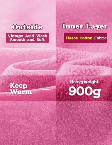 FAIABLE Womens Oversized Acid Wash Hoodie Unisex Heavyweight Cotton Hoodies Fleece Vintage Washed Sweatshirt Women Men thumbnail 5