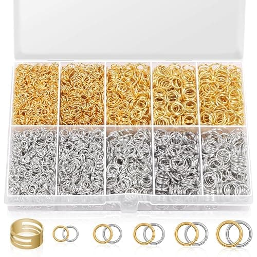 4600Pcs Silver and Gold Jump Rings with Open/Close Tools for Jewelry Making and Necklace Repair (Assorted Sizes) - Image 1