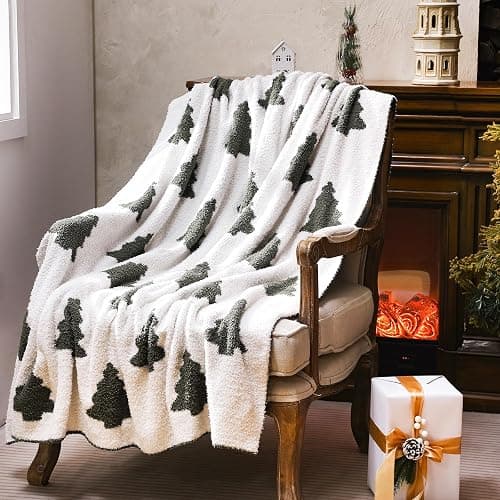 Tingjoo 50 x 60 Inch Christmas Tree Throw Blanket Microfiber Xmas Tree Blanket Cute Soft Cozy Fluffy Christmas Supplies for Living Room Sofa Bed thumbnail 5