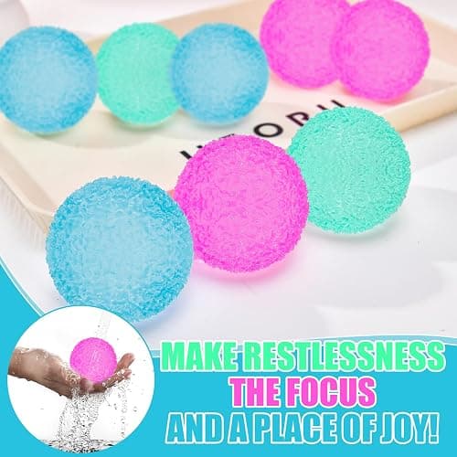 3Pc Big Soft Sensory Stress Balls, Textured Memory Gel Soft Fidget Toys, Large Sensory Soft Fidget Toy for Kids/Aduts,Anxiety Relief Squeeze Ball for Autism/ADHD, Party Favors Gifts (Random Color) thumbnail 6