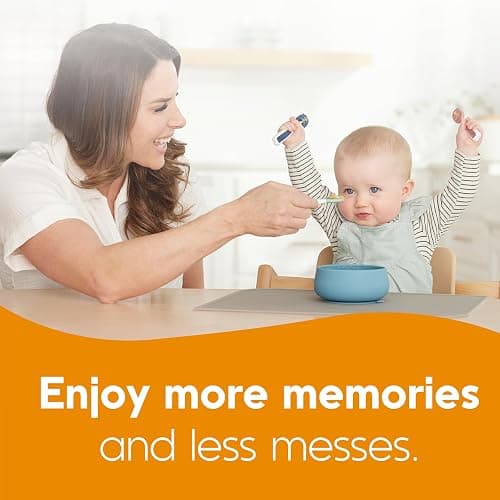 NumNum Baby Spoons Set, Baby Essentials Pre-Spoon GOOtensils for 6+ Months, First Stage Self-Feeding Spoons for Baby Led Weaning (BLW), Silicone Toddler Utensils, BPA-Free, 6 Pack Rainbow thumbnail 8