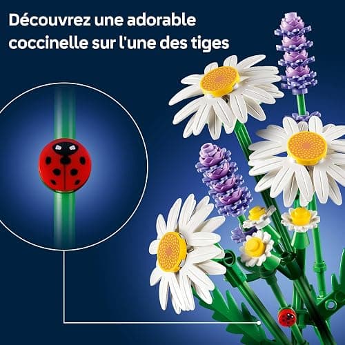 LEGO Botanicals Marguerites - Bouquet de Fleurs Artificielles - Marguerites & Lavande - Décoration Chambre d'enfant DIY - Cadeau d'anniversaire pour Fille 9 Ans ou Adulte Passionné.e de Plantes 11508 thumbnail 6