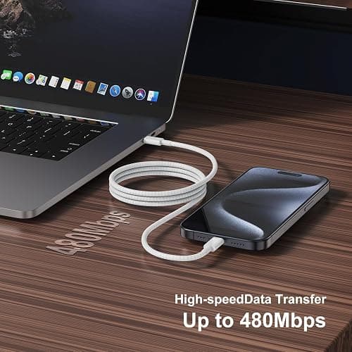 Long USB C to C Fast Charger Cable 10ft,60W Type C to C Fast Charging Cord for Apple iPhone 17 Pro Max/17 Air/16 Pro/15 Plus/MacBook Pro 2021/2020/2019/2018,iPad 12.9/11 inch/Mini/Air 5/Samsung Galaxy thumbnail 6
