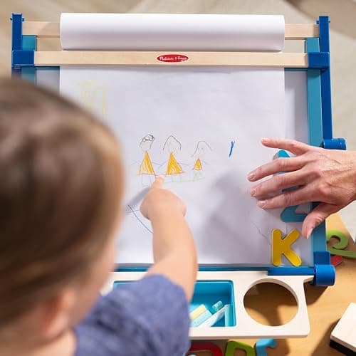 Melissa & Doug Deluxe Double-Sided Tabletop Easel, Arts & Crafts, 42 Pieces, 17.5” H x 20.75” W x 2.75” L, Great Gift for Girls and Boys 3, 4, 5 Year Olds and Up thumbnail 7