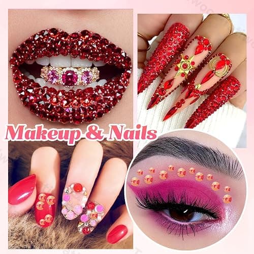15000Pcs Red Resin Jelly Rhinestones for Bedazzling, Mixed Size 3/4/5 mm Flatback Gems for Crafting, Red Jelly Rhinestones Bedazzler Kit for Book Crafts Clothing Shoes Nail Art Makeup thumbnail 7