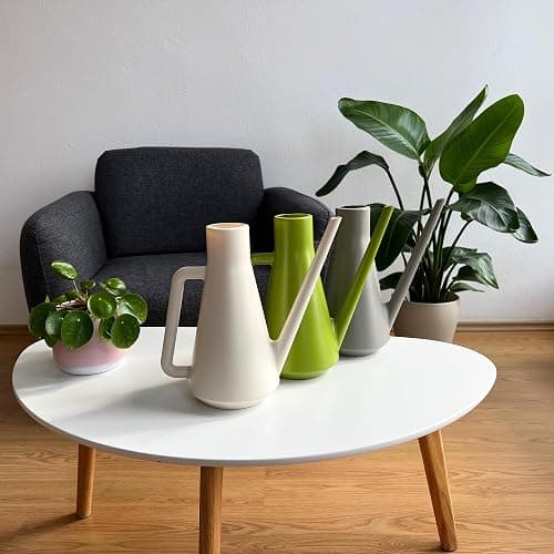 Plastia Gießkanne Klein für den Zimmerpflanzen 1,8 L - Blumengießkanne aus Recyceltem Kunststoff - Giesskanne mit Langem Ausgießer für Einfache Bewässerung, Elfenbein thumbnail 8