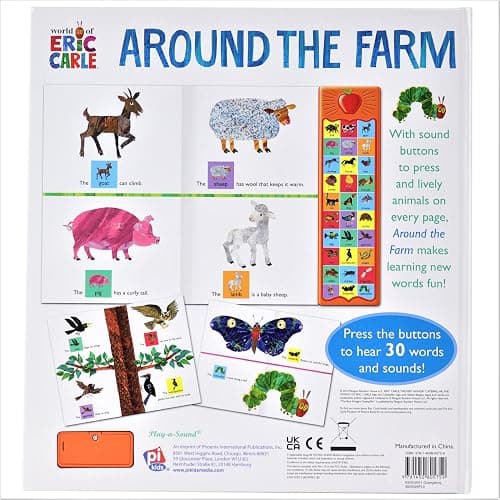World of Eric Carle, Around the Farm 30-Button Animal Sound Book - Great for First Words - PI Kids thumbnail 2