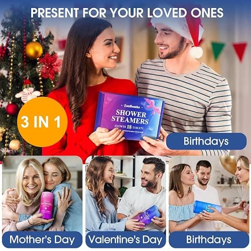 Shower Steamers, 18 Pack Set Shower Bombs with 6 Organic & Natural Fragrance, Self-Care & Relaxation Presents for Women and Men, Ideal for Personal Care and Birthday, Christmas White Elephant Presents thumbnail 7
