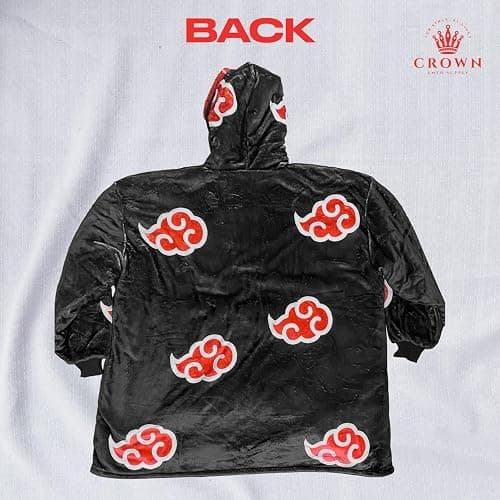 CROWN Anime Blanket Hoodie Wearable for Men and Women, Soft Fluffy Warm Blankets Bed Sofa with Pocket thumbnail 4