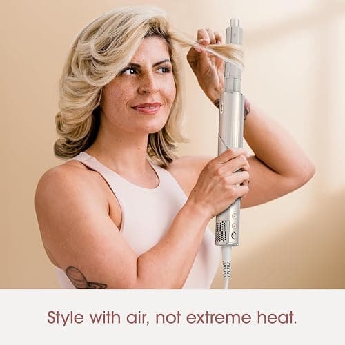 Shark HD430 FlexStyle Air Styling & Drying System, Powerful Hair Dryer Brush & Multi-Styler with Auto-Wrap Curlers, Paddle Brush, Oval Brush, Concentrator Attachment, Stone - FlexStyle-Straight & Wavy Hair thumbnail 10