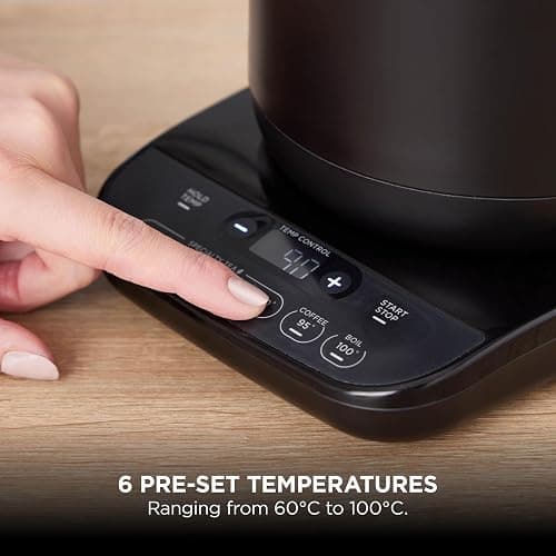 Ninja Perfect Temperature Kettle, LED Display, Black & Copper, KT200UKCP | 1.7L, Easy to Use Kettle with Rapid Boil and Temperature Control & Hold thumbnail 4