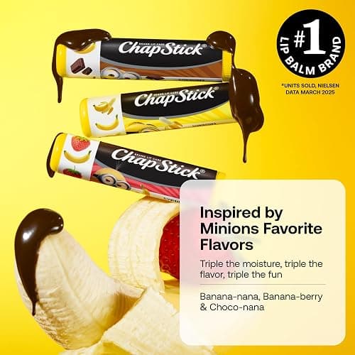 ChapStick Lip Balm, Minions Banana Variety Packs (9 Sticks), Party Favors for Kids, 0.15 Oz Ea - Banana Variety pack - 1 Count (Pack of 3) thumbnail 2