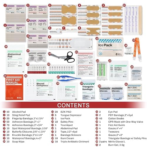 RHINO RESCUE 371 Pieces OSHA All-Purpose First Aid Kit, 100-Person Home & Office Professional Medical Supplies, Ideal for Emergency, School, Business thumbnail 3