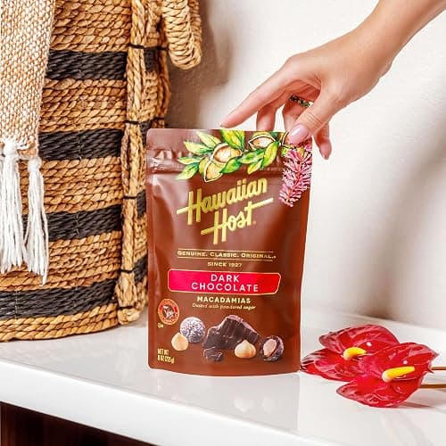 Hawaiian Host Paradise Collection - Dark Chocolate Macadamia Nuts - 8 Oz Bag - Image 1