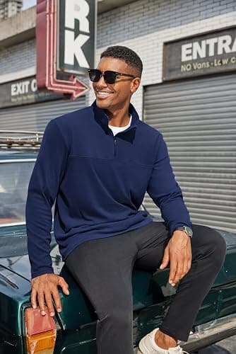 COOFANDY Mens Fleece Quarter Zip Pullover Long Sleeve Mock Turtleneck Sweatshirts Thermal Workout Golf Polo Shirt thumbnail 4