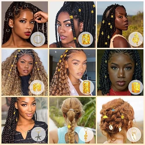 314 Pcs Hair Jewelry for Women Loc Jewelry for Hair Dreadlocks, Aluminum Gold Hair Charm for Braids, Dreadlock Accessories Hairs Decoration with Ring Cuffs Charms for Hairs Braids Accessories thumbnail 5