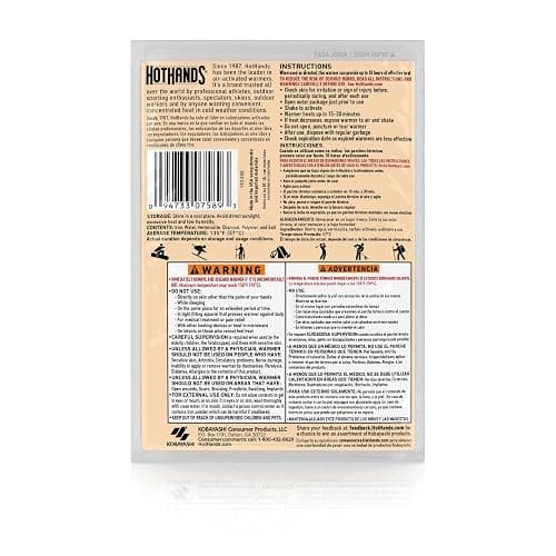 HotHands Body & Hand Super Warmers - Long Lasting Natural Odorless Air Activated Warmers - Up to 18 Hours of Heat - 3 Individual Warmers thumbnail 7
